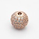 CZ Brass Micro Pave Grade AAA Clear Color Cubic Zirconia Round Beads US-KK-O065-8mm-05RG-NR-1