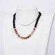 Frosted Natural Gemstone Beaded Necklaces US-NJEW-JN01939-5