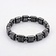 Synthetic Magnetic Hematite Square and Round Beads Stretch Bracelets for Valentine's Day Gift US-BJEW-M066-13-1