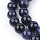 Synthetic Blue Goldstone Beads Strands US-G-Q462-10mm-28-1