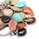 Teardrop Natural & Synthetic Mixed Stone Pendants US-G-Q368-M-1