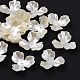 3-Petal Flower ABS Plastic Imitation Pearl Bead Caps US-OACR-R016-05-1