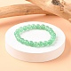 Dyed Natural Green Aventurine Beads Stretch Bracelets US-BJEW-Q305-4