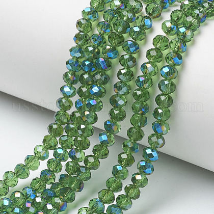 Electroplate Glass Beads Strands US-EGLA-A034-T6mm-I02-1