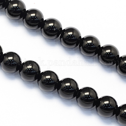 Round Natural Black Onyx Beads Strands US-G-S119-8mm-1