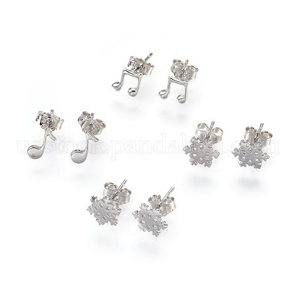 Brass Stud Earrings US-EJEW-MSMC003-08P-1