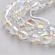 Half-Handmade Transparent Glass Beads Strands US-G02QC0P2-2