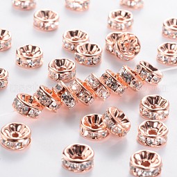 Brass Rhinestone Spacer Beads US-RB-A014-Z8mm-01RG-NF