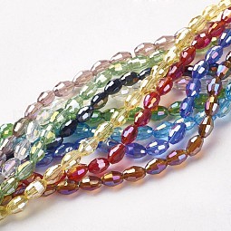 Electroplate Glass Beads Strands US-GC885Y