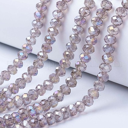 Electroplate Glass Beads Strands US-EGLA-A034-T6mm-B19-1