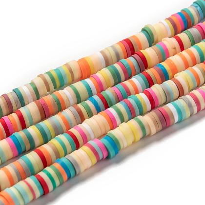 Handmade Polymer Clay Beads Strands US-CLAY-R089-6mm-103-1