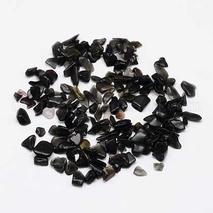 Natural Black Stone Chip Beads US-G-M229-05-1
