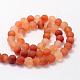 Frosted Natural Carnelian Beads Strands US-G-F372-8mm-2