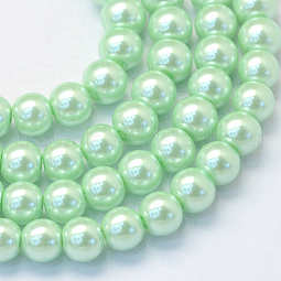 Baking Painted Pearlized Glass Pearl Round Bead Strands US-HY-Q003-4mm-04