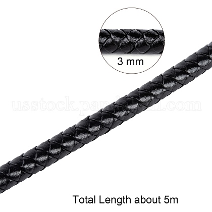 Braided Leather Cord with Core&nbsp;US-WL-F009-B02-8mm-4
