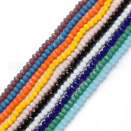 Faceted Rondelle Glass Beads Strands US-GLAA-I033-3mm-M-1