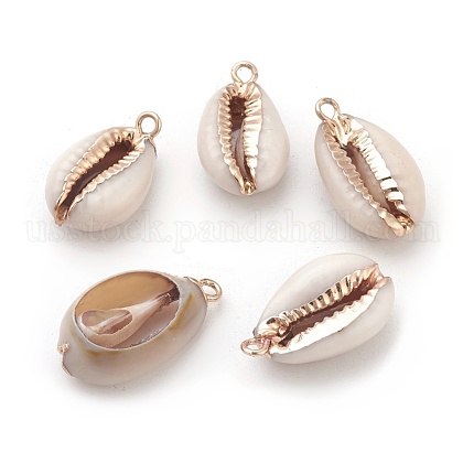 Electroplate Cowrie Shell Pendants US-BSHE-L037-04-1