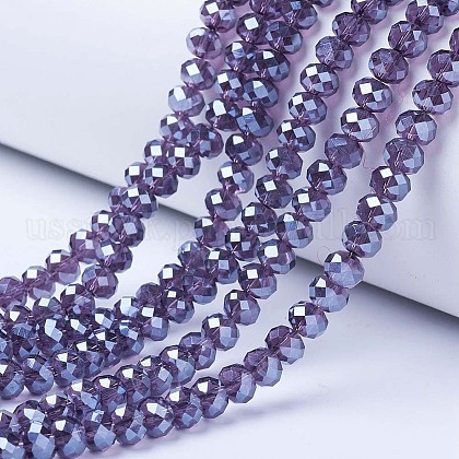 Electroplate Glass Beads Strands US-EGLA-A034-T10mm-A16-1