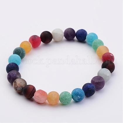 Natural Amazonite & Gemstone Beads Stretch Bracelets US-BJEW-JB02509-04-1