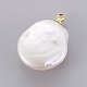 Natural Cultured Freshwater Pearl Pendants US-PEAR-L025-01G-3