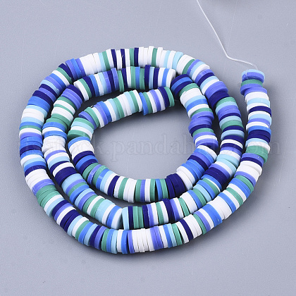 Handmade Polymer Clay Beads Strands&nbsp;US-CLAY-R089-6mm-088-2