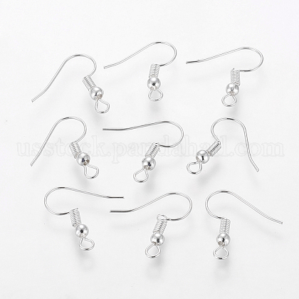 Grade A Silver Color Plated Iron Earring Hooks US-EC135-S-NF-1