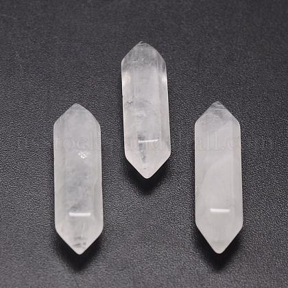 Natural Quartz Crystal Double Terminated Point Beads US-G-K010-30mm-01-1