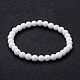 Natural White Jade Beaded Stretch Bracelets US-BJEW-F202-06-1