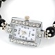 Rectangle Alloy Rhinestone Electronic Watch Bracelets US-BJEW-JB01737-02-2
