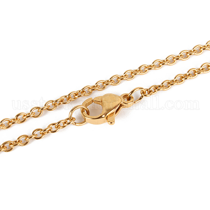 304 Stainless Steel Cable Chain Necklace Making US-STAS-P045-01G-A-1