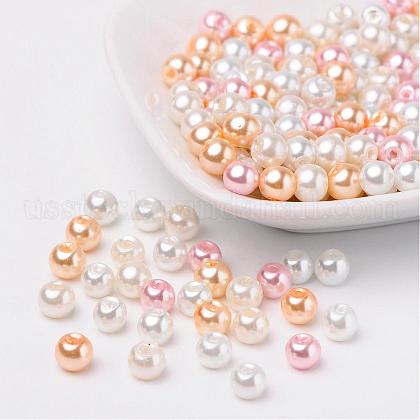 Barely Pink Mix Pearlized Glass Pearl Beads US-HY-X006-6mm-01-1