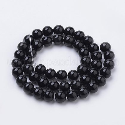 Natural Black Onyx Beads Strands&nbsp;US-G-S259-19-6mm-2