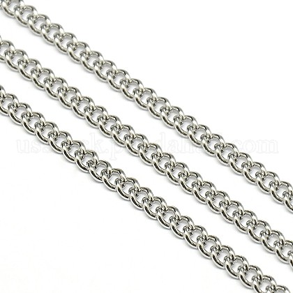 304 Stainless Steel Curb Chains US-STAS-M032-4mm-51P-1