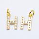Brass Micro Pave Grade AAA Cubic Zirconia Charms US-ZIRC-P067-11G-H-NR-1