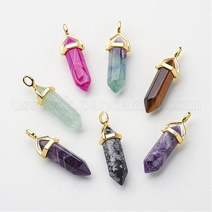 Natural Mixed Stone Pointed Pendants US-G-G902-A-1