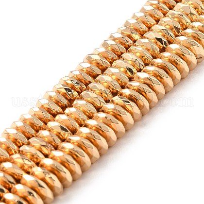Electroplate Non-magnetic Synthetic Hematite Beads Strands US-G-L485-06B-LG-1