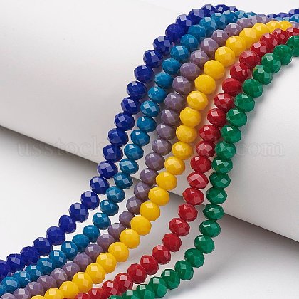 Opaque Solid Color Glass Beads Strands US-EGLA-A034-P6mm-D-1