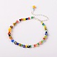 Handmade Millefiori Glass Beads Anklets US-AJEW-AN00028-2