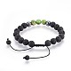 Natural Lava Rock and Non-Magnetic Synthetic Hematite Beads Braided Bead Bracelets US-BJEW-JB03975-4