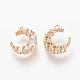 Brass Micro Pave Cubic Zirconia Charms US-ZIRC-R015-54G-1