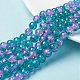 Spray Painted Crackle Glass Beads Strands US-CCG-Q002-8mm-06-1