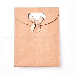 Kraft Paper Gift Bags with Ribbon Bowknot Design US-CARB-WH0009-05A