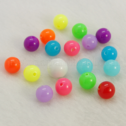Opaque Acrylic Beads US-MACR-H002-6MM-M-1