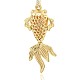 Nickel Free & Lead Free Light Gold Alloy Hollow Goldfish Necklace Pendants US-PALLOY-J218-139G-1