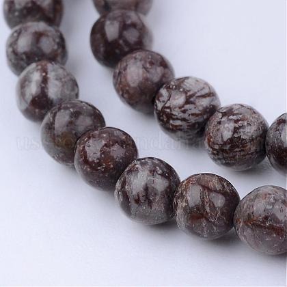Natural Snowflake Obsidian Beads Strands US-G-Q462-8mm-37-1