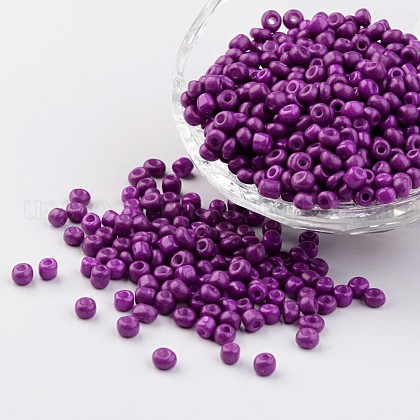 6/0 Baking Paint Glass Seed Beads US-X-SEED-S003-K11-1