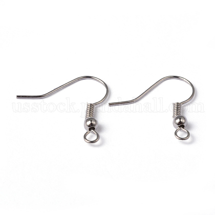 Platinum Color Brass Earring Hooks US-X-EC135-NF-1