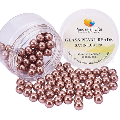 Pearlized Glass Pearl Round Beads US-HY-PH0001-10mm-095-1