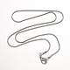 Brass Round Snake Chain Necklaces US-NJEW-R171-01-2