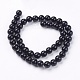 Natural Black Onyx Round Beads Strand US-G-L087-8mm-01-2